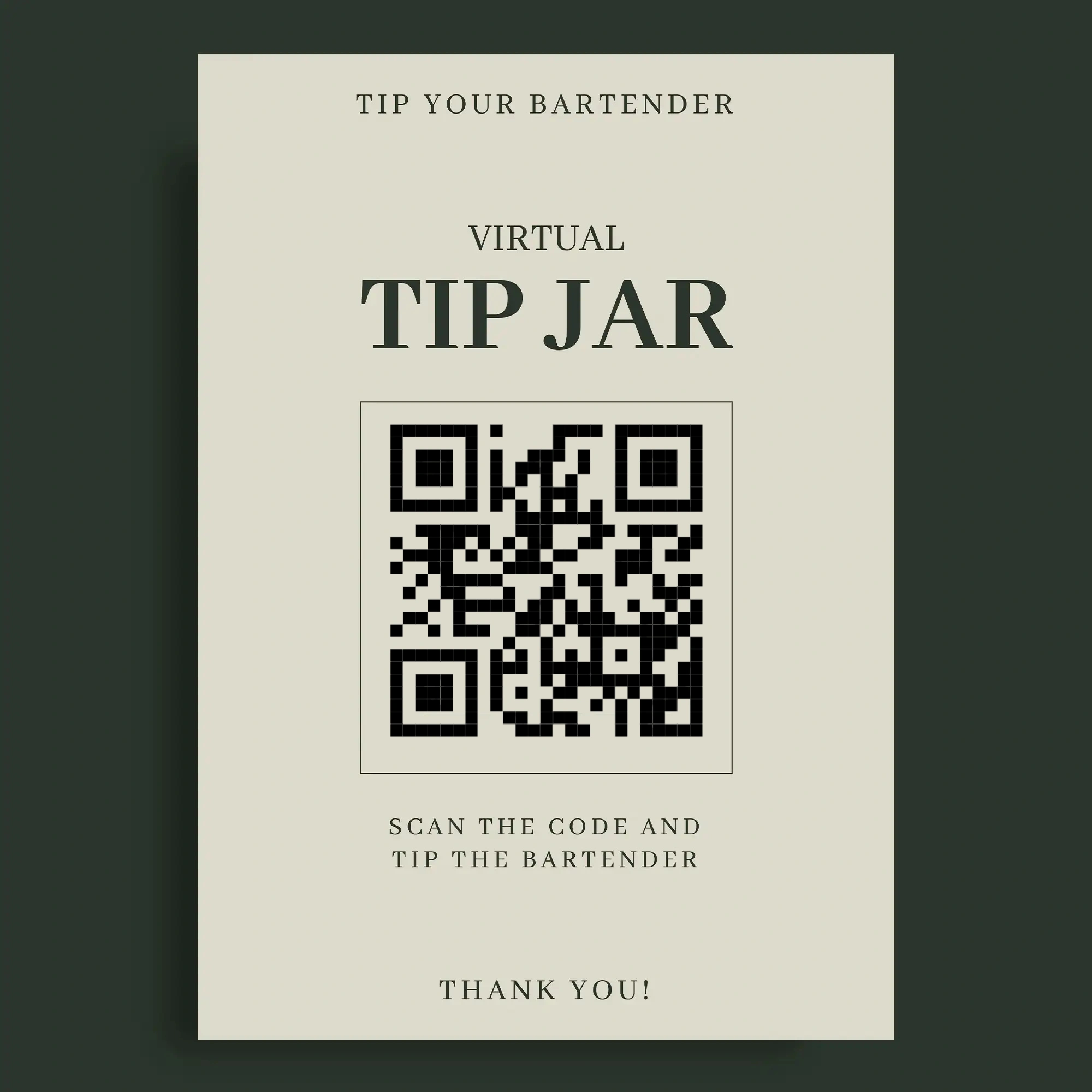 Personal organization tip jar with QR code for digital productivity systems and life management tools