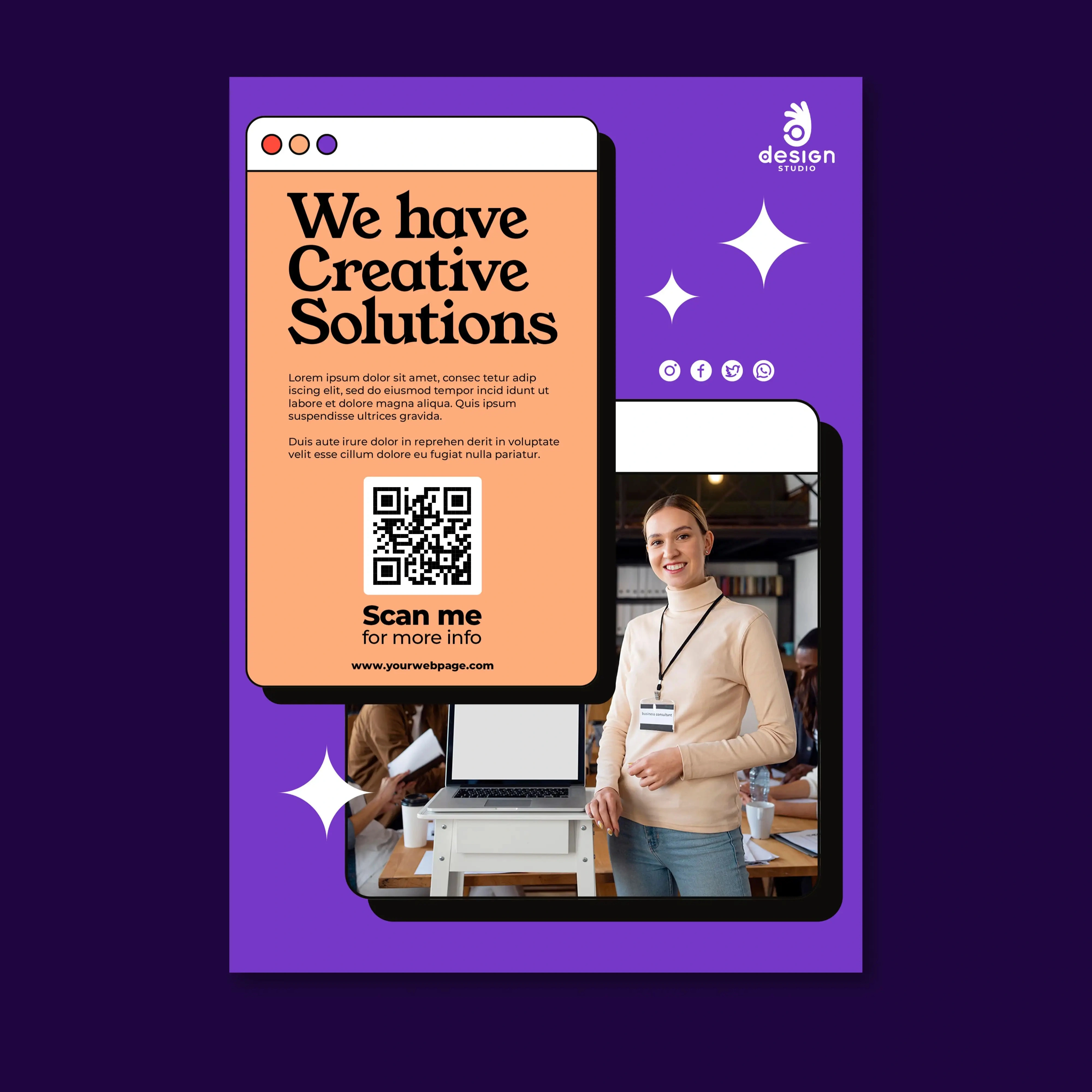 Professional development presentation featuring QR codes for career training resources and skill building programs