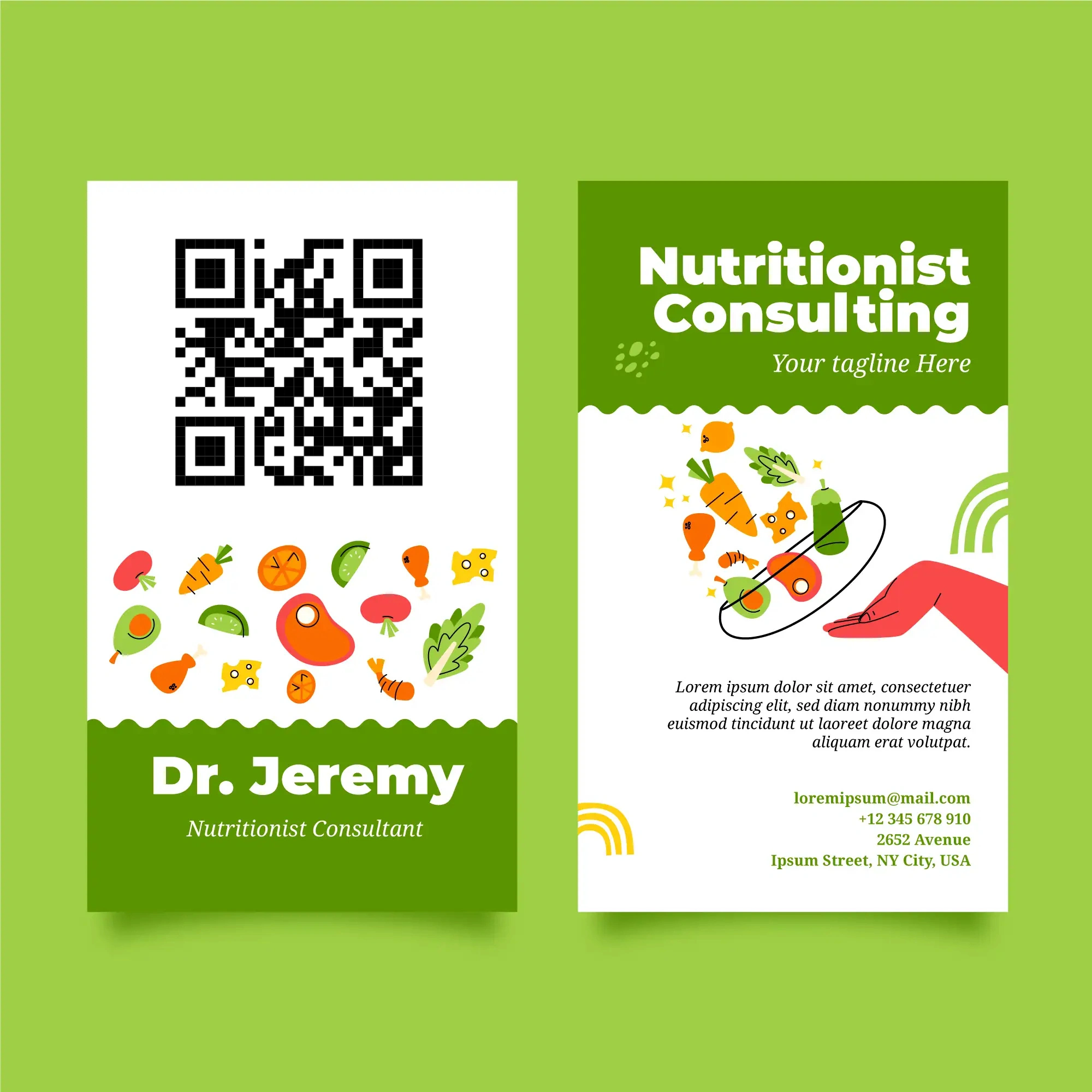Health and nutrition consultation materials with QR codes for wellness tracking and dietary management solutions